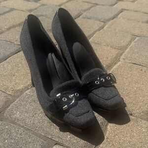 Stuart Weitzman Tweed Buckle Pumps - 7.5M